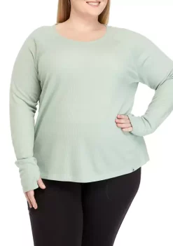 Coupon 🔥 Ocean + Coast® Plus Size Long Sleeve Waffle Knit 👕 Shirt 🛒 -Ocean & Coast Sales Store Belk 1001