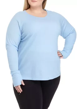 Coupon 🔥 Ocean + Coast® Plus Size Long Sleeve Waffle Knit 👕 Shirt 🛒 -Ocean & Coast Sales Store Belk 1002