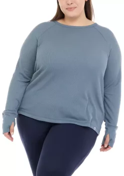 Coupon 🔥 Ocean + Coast® Plus Size Long Sleeve Waffle Knit 👕 Shirt 🛒 -Ocean & Coast Sales Store Belk 1005