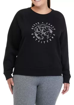 Outlet 🤩 Ocean + Coast® Plus Size Long Sleeve Graphic Sweatshirt 🎁 -Ocean & Coast Sales Store Belk 1088