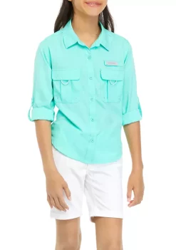 Budget 🎉 Ocean + Coast® 👧 Girls 7-16 Long Sleeve Fishing 👚 Shirt 🛒 -Ocean & Coast Sales Store Belk 1145