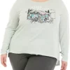 Buy 🥰 Ocean + Coast® Plus Size Long Sleeve Graphic T-Shirt ⭐ -Ocean & Coast Sales Store Belk 1156
