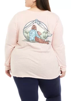 Buy 🥰 Ocean + Coast® Plus Size Long Sleeve Graphic T-Shirt ⭐ -Ocean & Coast Sales Store Belk 1161