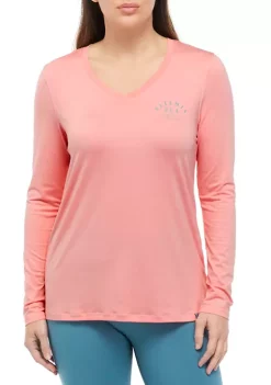 Best Sale 😀 Ocean + Coast® 👩 Women's Long Sleeve V-Neck Graphic T-Shirt ✨ -Ocean & Coast Sales Store Belk 1235