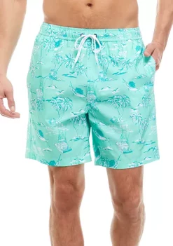 Buy 🥰 Ocean + Coast® 7" Printed Swim Shorts 👍 -Ocean & Coast Sales Store Belk 1271