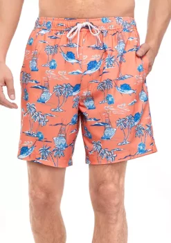 Buy 🥰 Ocean + Coast® 7" Printed Swim Shorts 👍 -Ocean & Coast Sales Store Belk 1273
