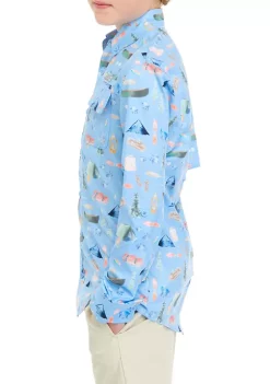 Budget 🔔 Ocean + Coast® Boys 8-20 Long Sleeve Printed Fishing 👚 Shirt ❤️ -Ocean & Coast Sales Store Belk 1307