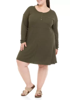 Deals 😍 Ocean + Coast® Plus Size Waffle Knit 👗 Dress 😀 -Ocean & Coast Sales Store Belk 1352