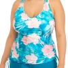 Deals 👍 Ocean + Coast® Plus Size Aloha Adjustable Side Tie Tankini Swim Top 👍 -Ocean & Coast Sales Store Belk 1470