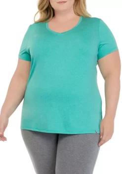 Coupon 🌟 Ocean + Coast® Plus Size V-Neck Solid T-Shirt ✔️
