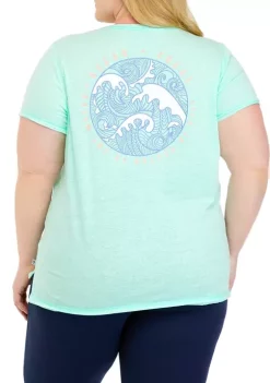 Budget 💯 Ocean + Coast® Plus Size Short Sleeve Scoop Neck Graphic T-Shirt 🌟 -Ocean & Coast Sales Store Belk 1530