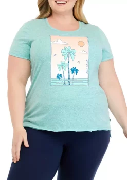 Budget 💯 Ocean + Coast® Plus Size Short Sleeve Scoop Neck Graphic T-Shirt 🌟 -Ocean & Coast Sales Store Belk 1531