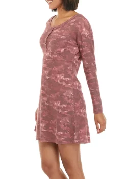 Wholesale 💯 Ocean + Coast® 👩 Women's Long Sleeve Waffle Knit Printed 👗 Dress 👍 -Ocean & Coast Sales Store Belk 1669