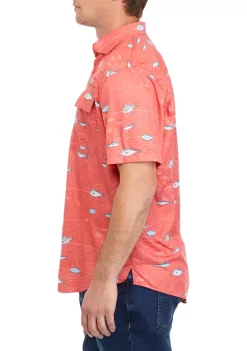 Promo 🧨 Ocean + Coast® Short Sleeve Printed Fishing 👚 Shirt 👏 -Ocean & Coast Sales Store Belk 1676