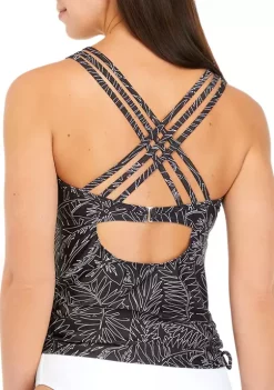 New 🌟 Ocean + Coast® Retro Tropical Adjustable Side Tie Tankini Swim Top 🌟 -Ocean & Coast Sales Store Belk 1733