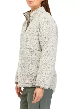 Promo 😀 Ocean + Coast® 👩 Women's Dark Olive Sherpa Pullover Jacket 💯 -Ocean & Coast Sales Store Belk 175