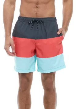Brand new ✔️ Ocean + Coast® Color Block Swim Trunks 😀 -Ocean & Coast Sales Store Belk 1754