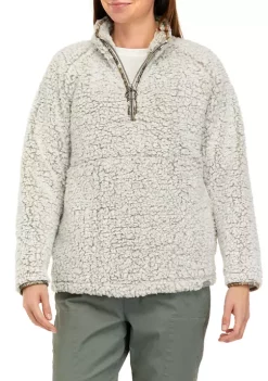 Promo 😀 Ocean + Coast® 👩 Women's Dark Olive Sherpa Pullover Jacket 💯 -Ocean & Coast Sales Store Belk 178