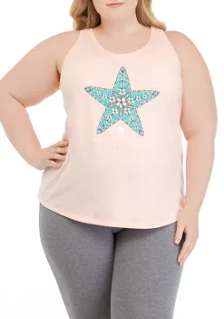 New ⭐ Ocean + Coast® Plus Size Racerback Graphic Tank 🌟 -Ocean & Coast Sales Store Belk 1913