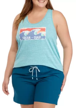 New ⭐ Ocean + Coast® Plus Size Racerback Graphic Tank 🌟 -Ocean & Coast Sales Store Belk 1914
