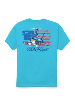Cheap 🎁 Ocean + Coast® Boys 8-20 Short Sleeve American Flag Graphic T-Shirt 😉 -Ocean & Coast Sales Store Belk 2034