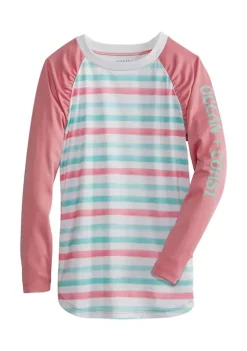 Cheap 🌟 Ocean + Coast® 👧 Girls 7-16 Long Sleeve Swim Rash Guard 🥰