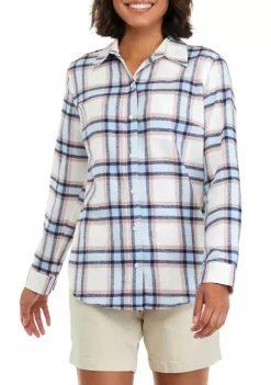 Best Sale 🥰 Ocean + Coast® Plaid Flannel Top ✔️ -Ocean & Coast Sales Store Belk 2124
