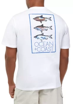 Discount 😀 Ocean + Coast® Big & Tall White Fish Graphic T-Shirt 🧨 -Ocean & Coast Sales Store Belk 2230