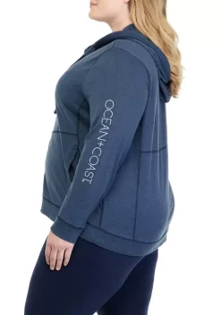 Outlet ❤️ Ocean + Coast® Plus Size Lightweight Full Zip Washed Hoodie 👍 -Ocean & Coast Sales Store Belk 2240