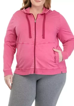 Outlet ❤️ Ocean + Coast® Plus Size Lightweight Full Zip Washed Hoodie 👍 -Ocean & Coast Sales Store Belk 2242