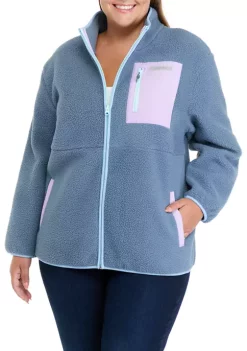 Promo ✔️ Ocean + Coast® Plus Size Sherpa Full Zip Jacket 🤩 -Ocean & Coast Sales Store Belk 536