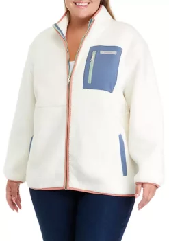 Promo ✔️ Ocean + Coast® Plus Size Sherpa Full Zip Jacket 🤩 -Ocean & Coast Sales Store Belk 537