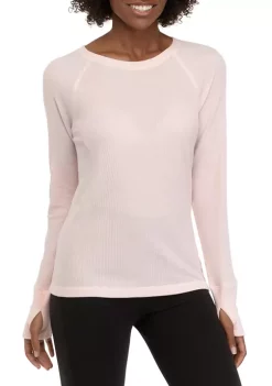 Wholesale 🛒 Ocean + Coast® 👩 Women's Long Sleeve Waffle Knit Top 😀 -Ocean & Coast Sales Store Belk 689