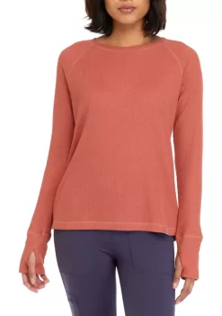 Wholesale 🛒 Ocean + Coast® 👩 Women's Long Sleeve Waffle Knit Top 😀 -Ocean & Coast Sales Store Belk 693