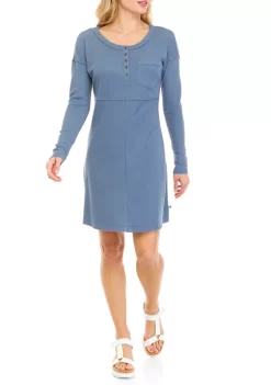 Outlet 🥰 Ocean + Coast® 👩 Women's Long Sleeve Waffle 👗 Dress ✨ -Ocean & Coast Sales Store Belk 842