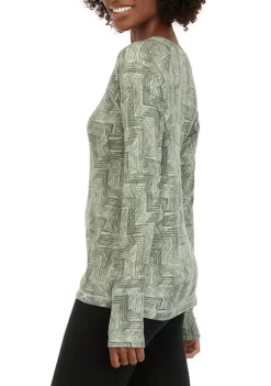 Flash Sale 🧨 Ocean + Coast® 👩 Women's Printed Long Sleeve Waffle 👕 Shirt 🧨 -Ocean & Coast Sales Store Belk 957