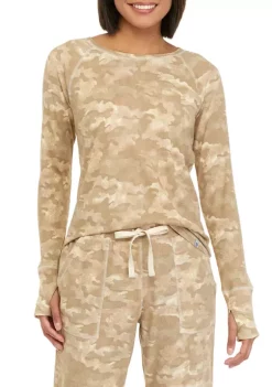 Flash Sale 🧨 Ocean + Coast® 👩 Women's Printed Long Sleeve Waffle 👕 Shirt 🧨 -Ocean & Coast Sales Store Belk 958