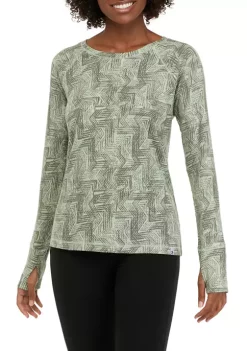 Flash Sale 🧨 Ocean + Coast® 👩 Women's Printed Long Sleeve Waffle 👕 Shirt 🧨 -Ocean & Coast Sales Store Belk 960