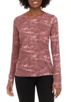 Flash Sale 🧨 Ocean + Coast® 👩 Women's Printed Long Sleeve Waffle 👕 Shirt 🧨 -Ocean & Coast Sales Store Belk 961