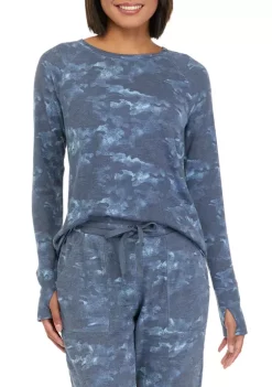 Flash Sale 🧨 Ocean + Coast® 👩 Women's Printed Long Sleeve Waffle 👕 Shirt 🧨 -Ocean & Coast Sales Store Belk 962